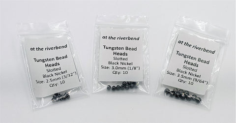 Black Nickel Slotted Tungsten Bead Heads