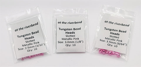 Metallic Pink Slotted Tungsten Bead Heads