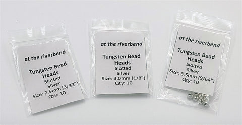 Silver Slotted Tungsten Bead Heads