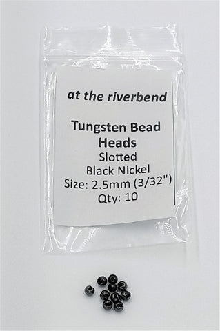 Black Nickel Slotted Tungsten Bead Heads