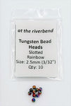 Rainbow Slotted Tungsten Bead Heads