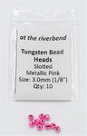 Metallic Pink Slotted Tungsten Bead Heads